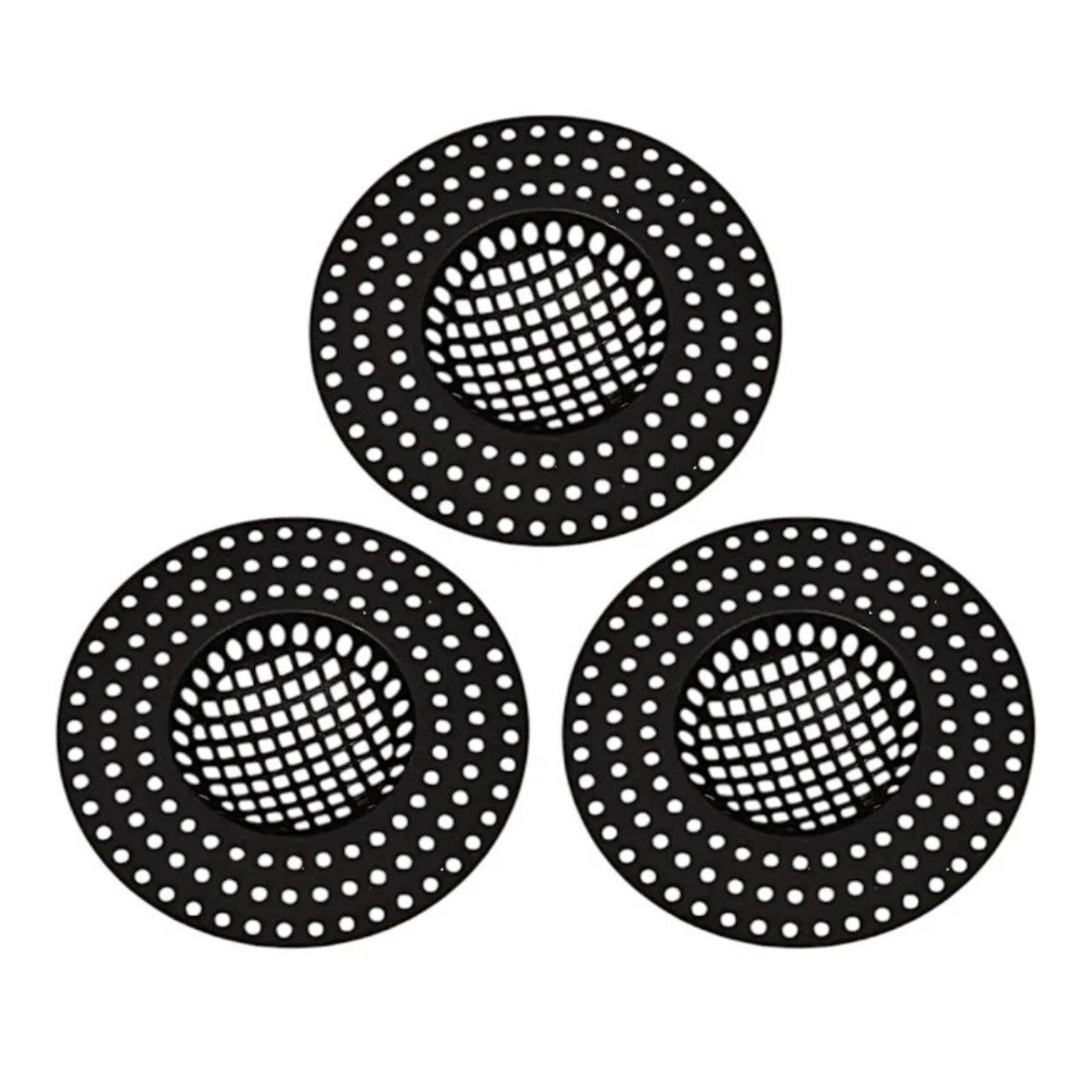 3 Piece Kitchen Sink Drain Strainer Filter Shower Bathroom Hair Stopper Cover