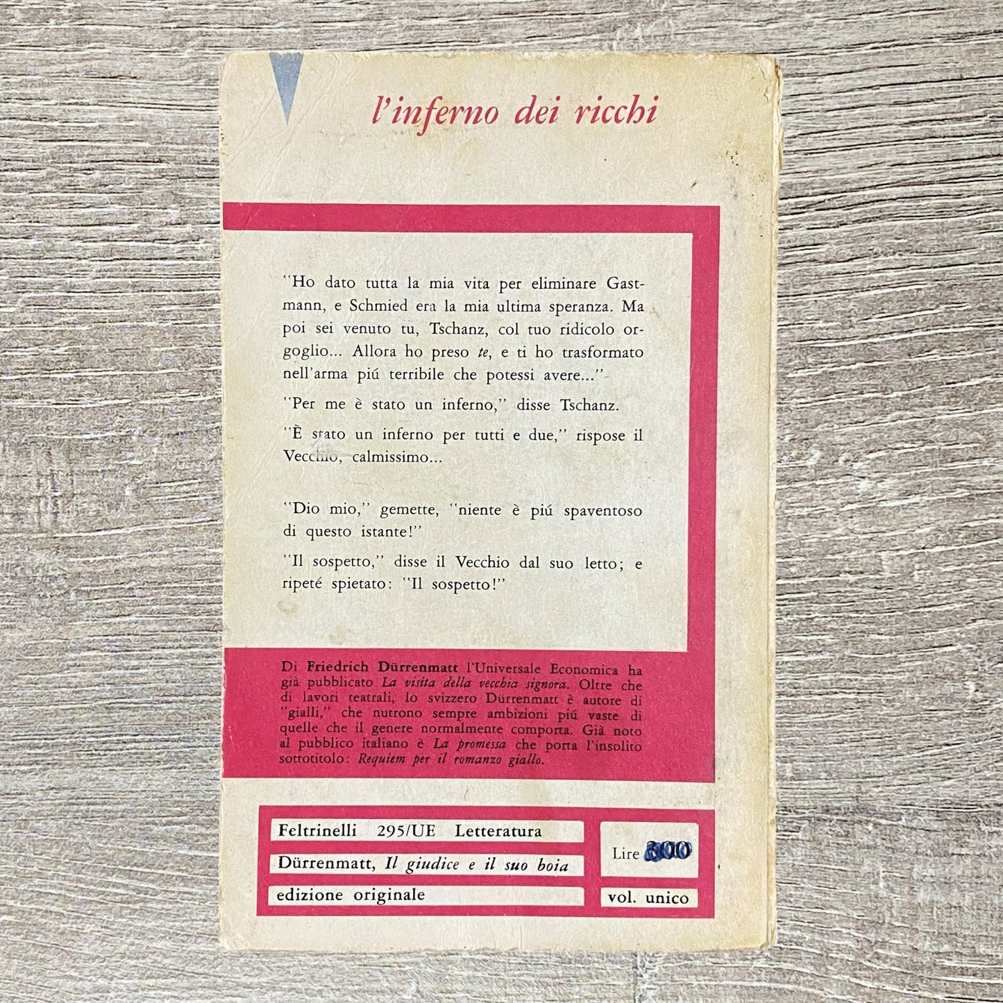 Il Giudice E Il Suo Boia The Judge & His Hangman By Dürrenmatt Italian Paperback
