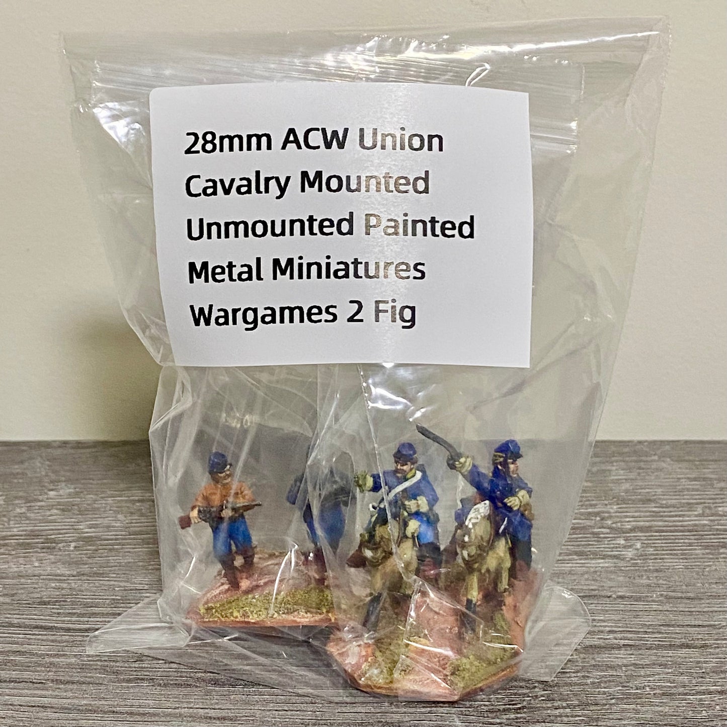 28mm ACW Union Cavalry Mounted Unmounted Painted Metal Miniatures Wargames 2 Fig