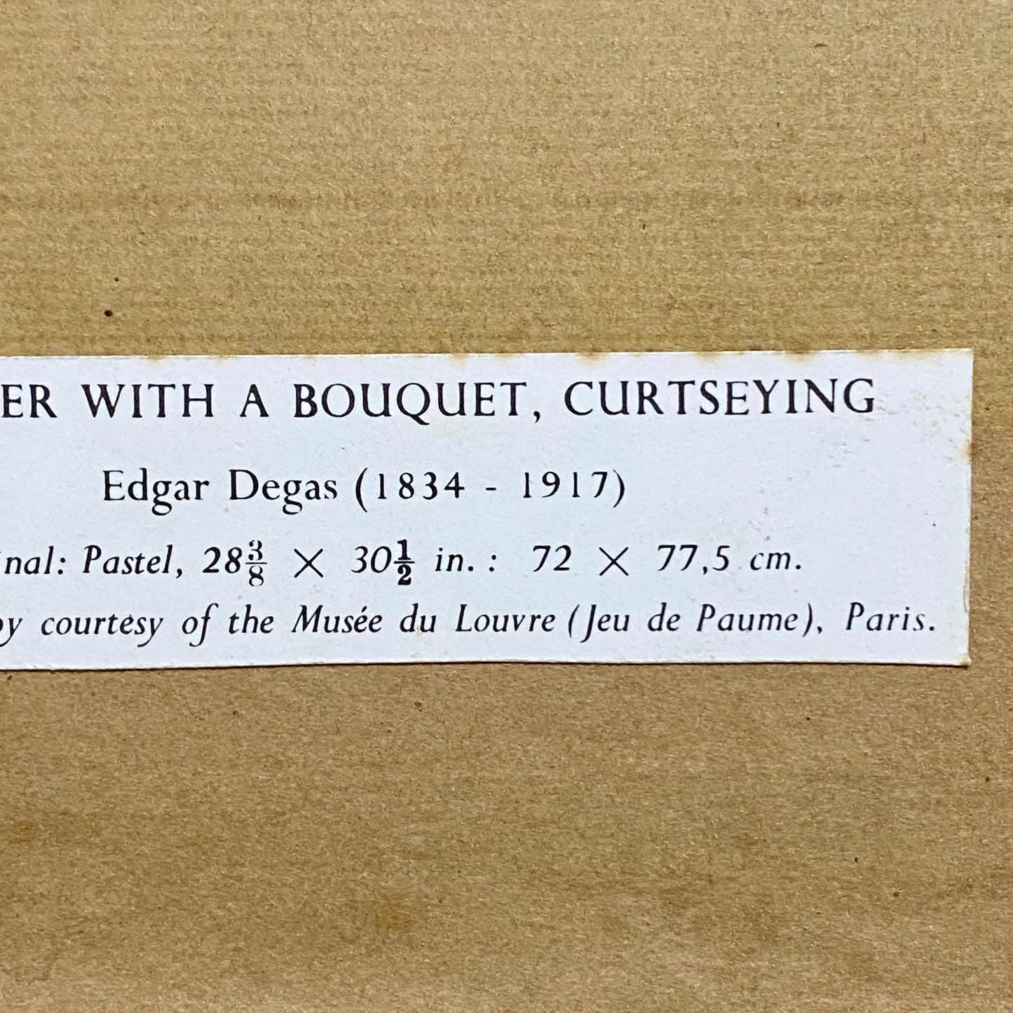 Antique Dancer With A Bouquet Curtseying Signed Edgar Degas Painting Framed Rare