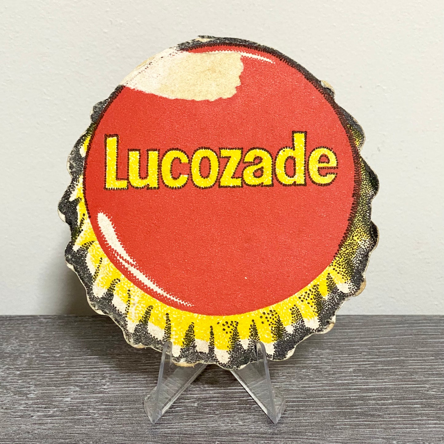 Vintage Lucozade Drink Drip Beer Mat 1970s Retro Collectible Bar Pub Coaster