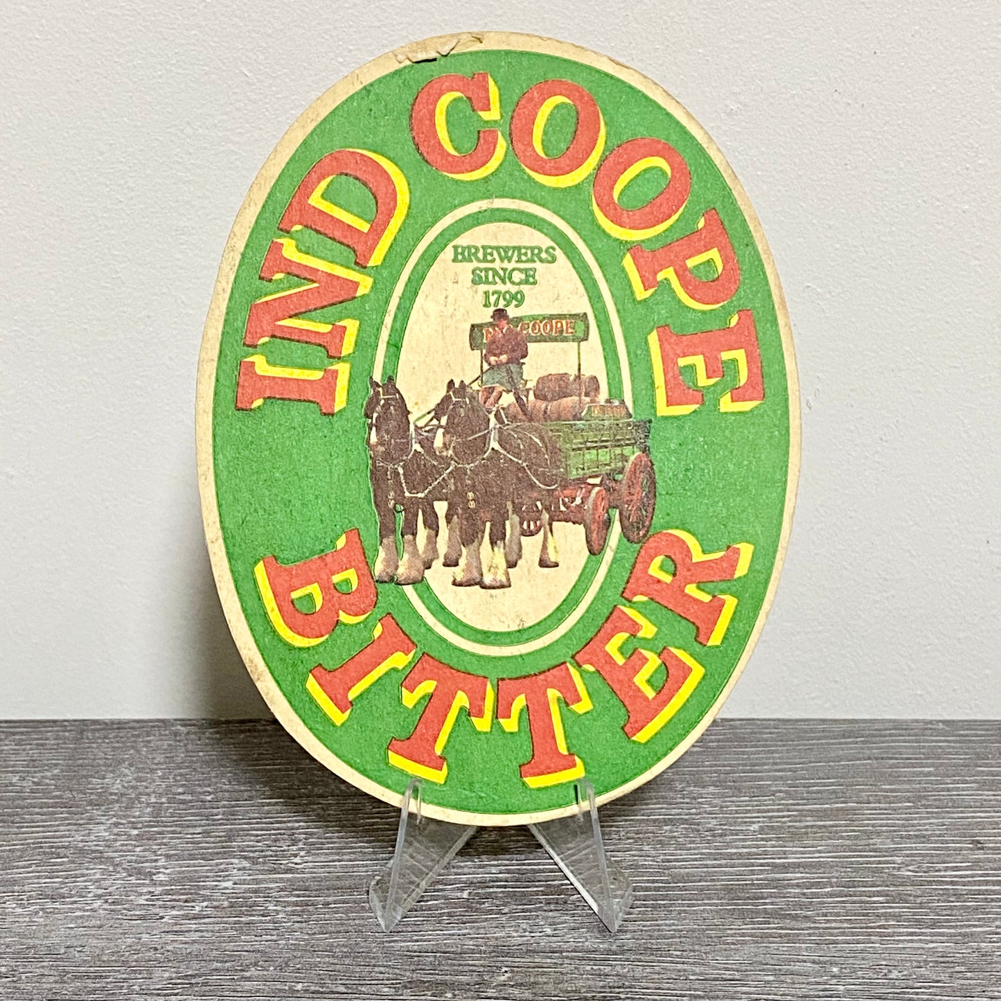 Vintage Ind Coope Bitter Brewers Since 1799 Beer Mat Collectible 1980s Coaster