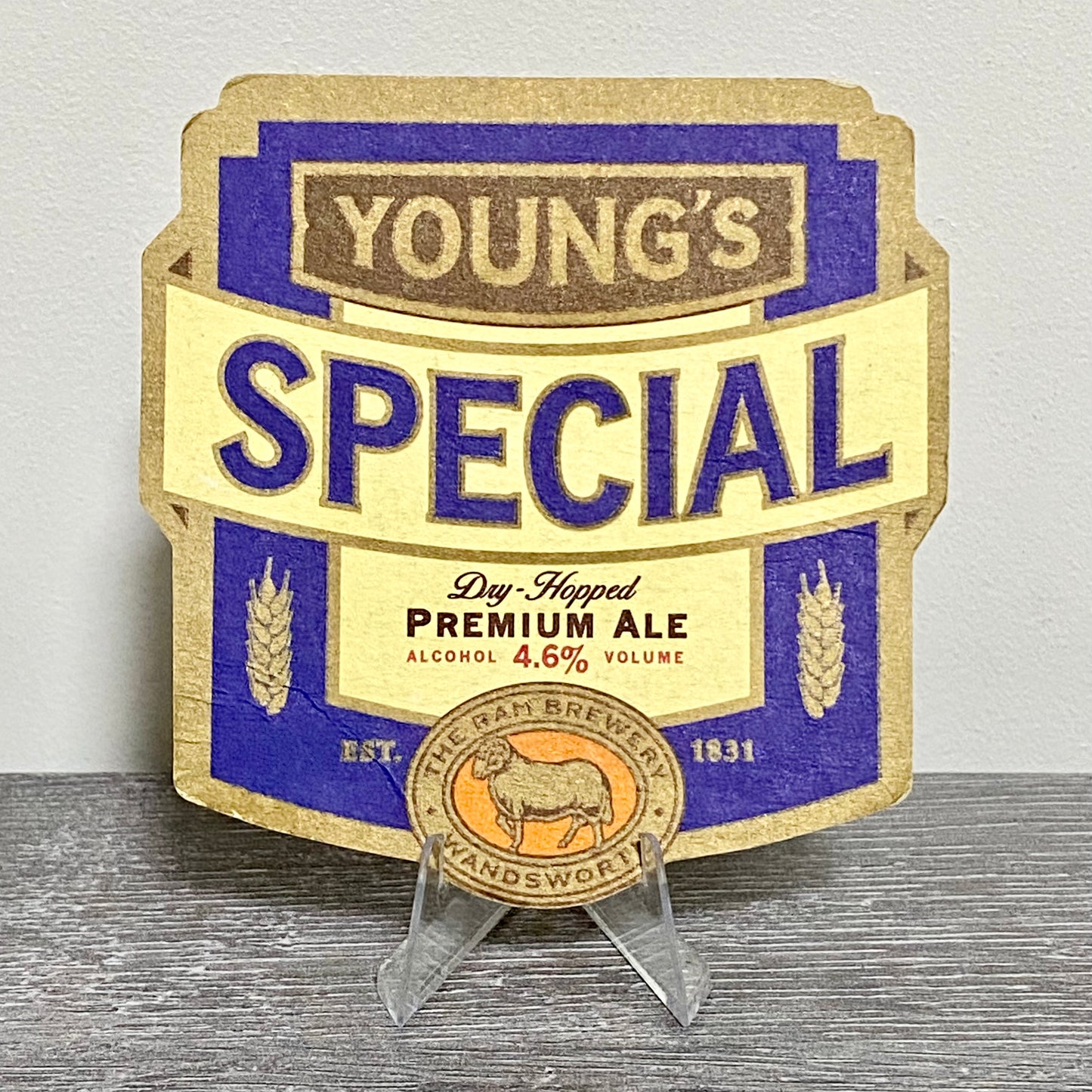 Vintage Young’s Special Premium Ale Beer Mat Est. 1831 Collectible Coaster 1990s