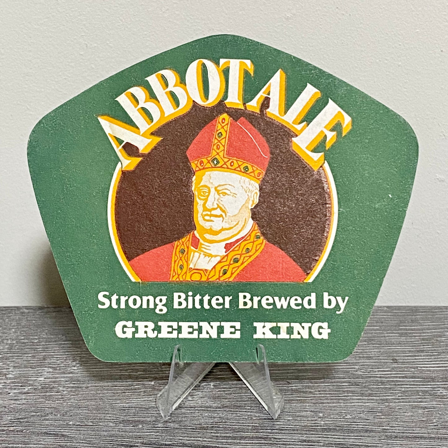 Vintage Ugly Tug Of War Abbot Ale Greene King Beer Mat Collectible Coaster Rare