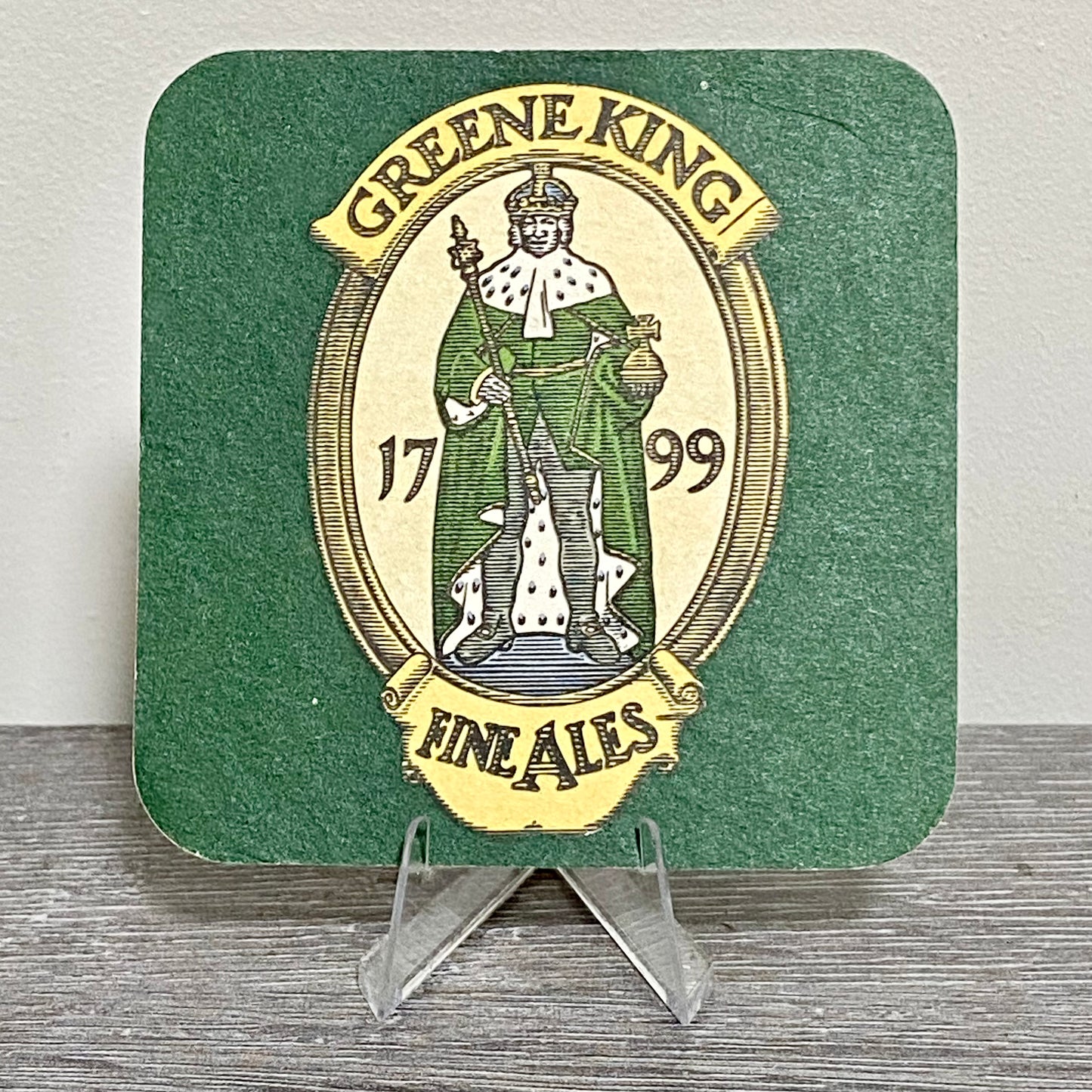 Vintage Traditional Greene King Fine Ales Brewery Beer Mat Collectible Coaster