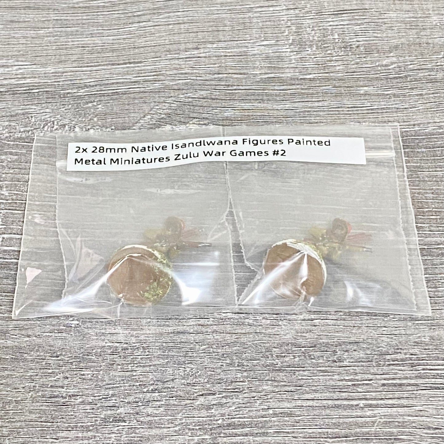 2x 28mm Native Isandlwana Figures Painted Metal Miniatures Zulu War Games #2