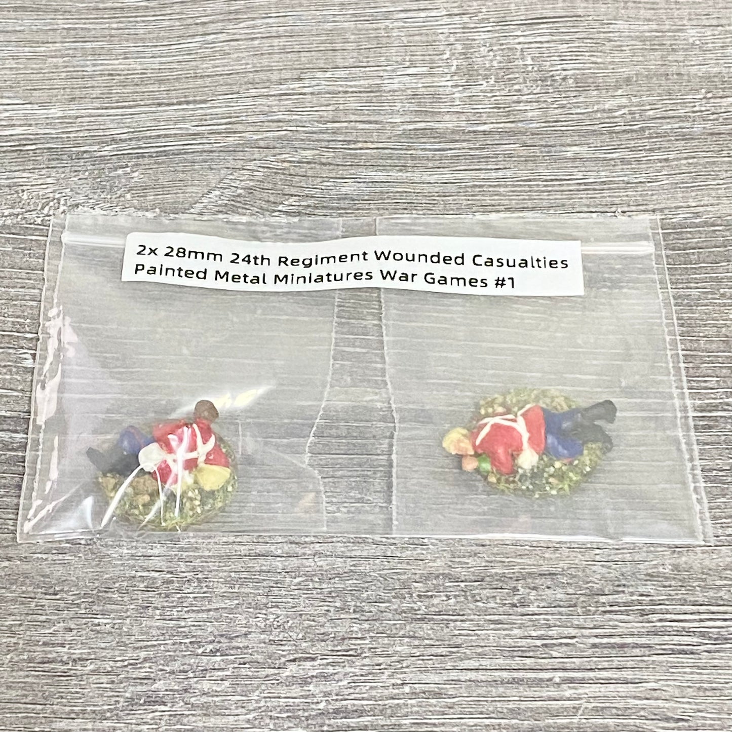 2x 28mm 24th Regiment Wounded Casualties Painted Metal Miniatures War Games #1
