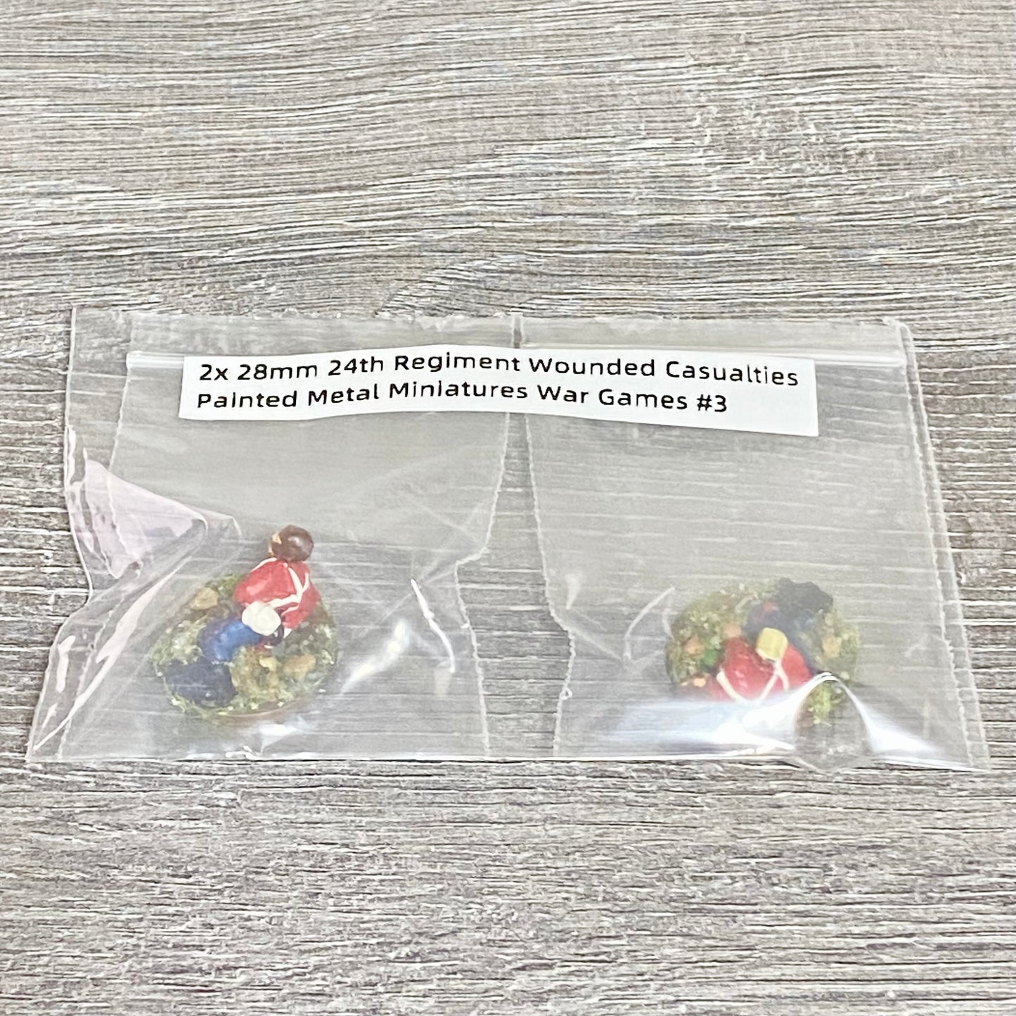 2x 28mm 24th Regiment Wounded Casualties Painted Metal Miniatures War Games #3