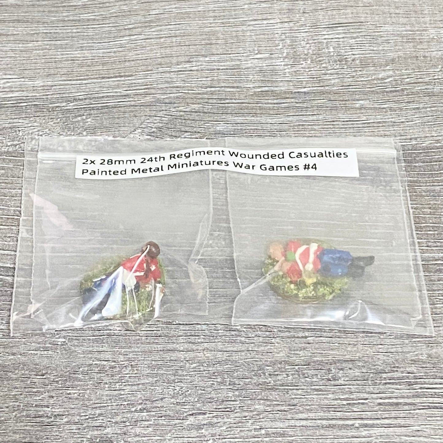 2x 28mm 24th Regiment Wounded Casualties Painted Metal Miniatures War Games #4