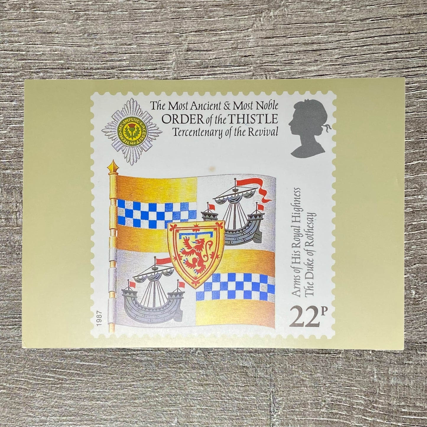 21st July 1987 22p Arms Of The Duke Of Rothesay Postcard First Day Issue Powys