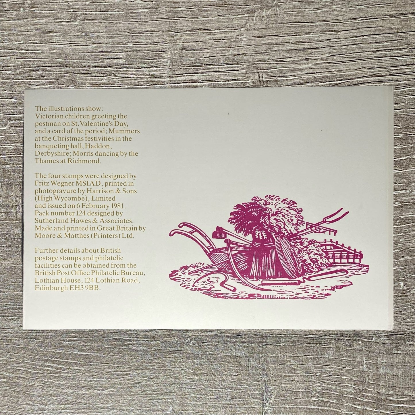 GB QEII 1981 Post Office Folklore Mint Stamps Presentation Pack Set No. 124 MNH