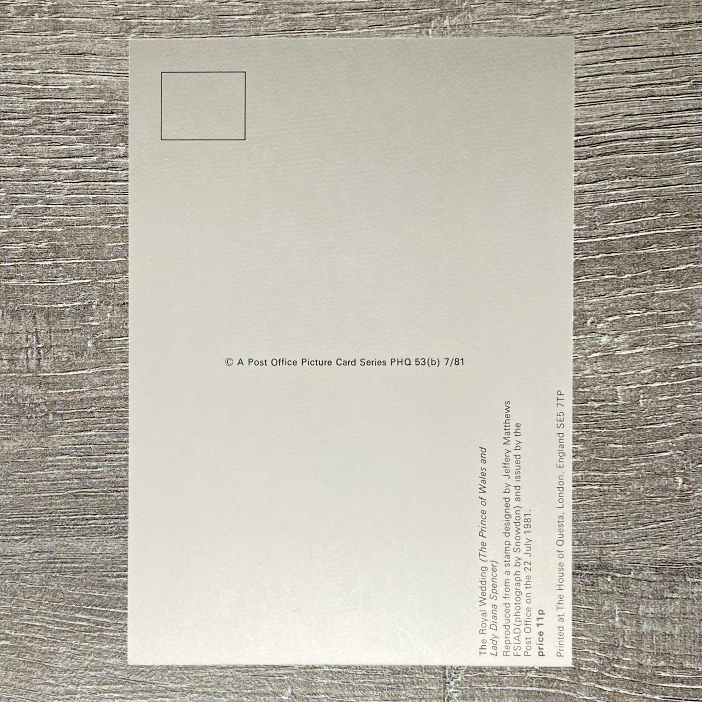 29th July 1981 Post Office 25p Stamp Postcard The Royal Wedding Charles & Diana