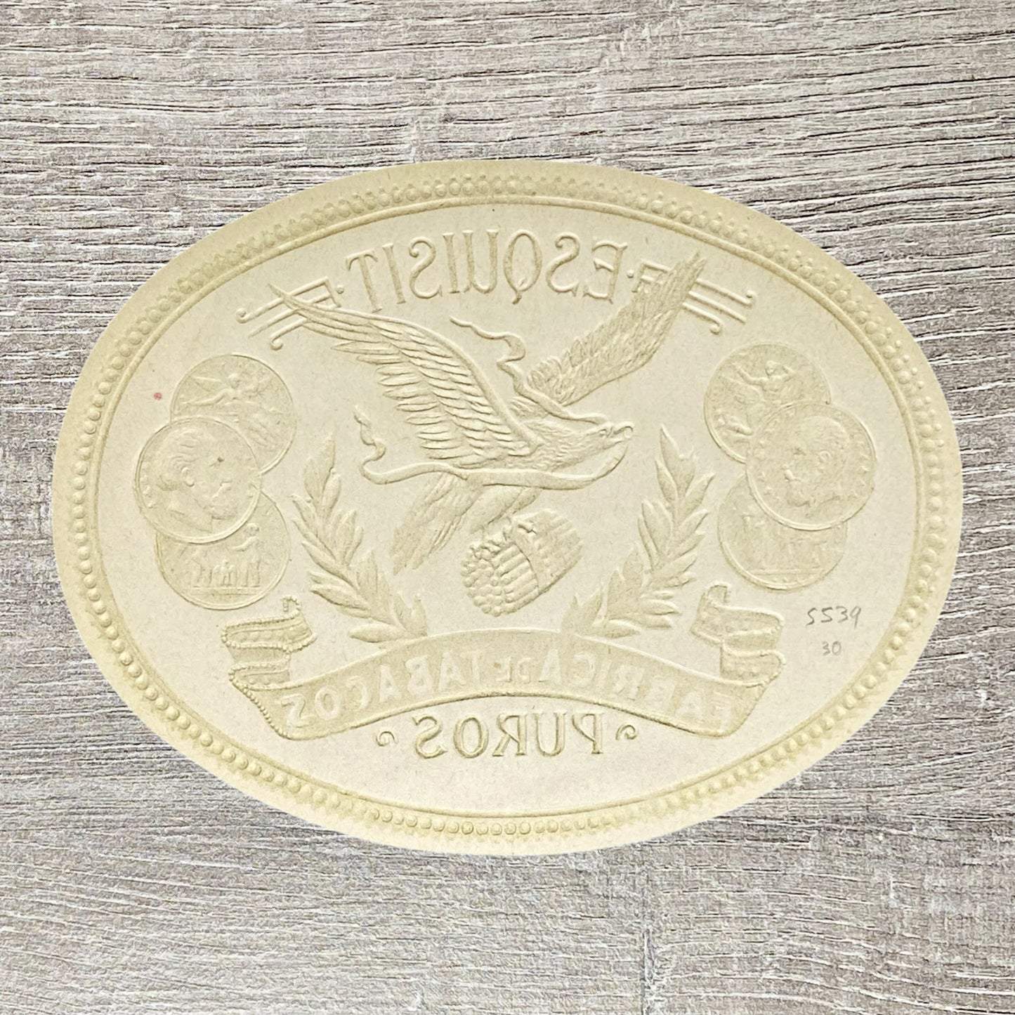 Vintage Esquisit Fabrica De Tabacos Puros Cigars Cigar Box Label Gold Embossed