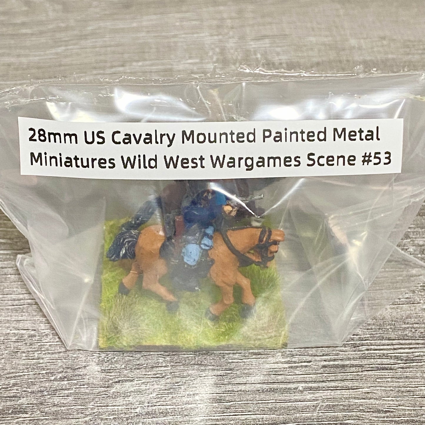 28mm US Cavalry Mounted Painted Metal Miniatures Wild West Wargames Scene #53