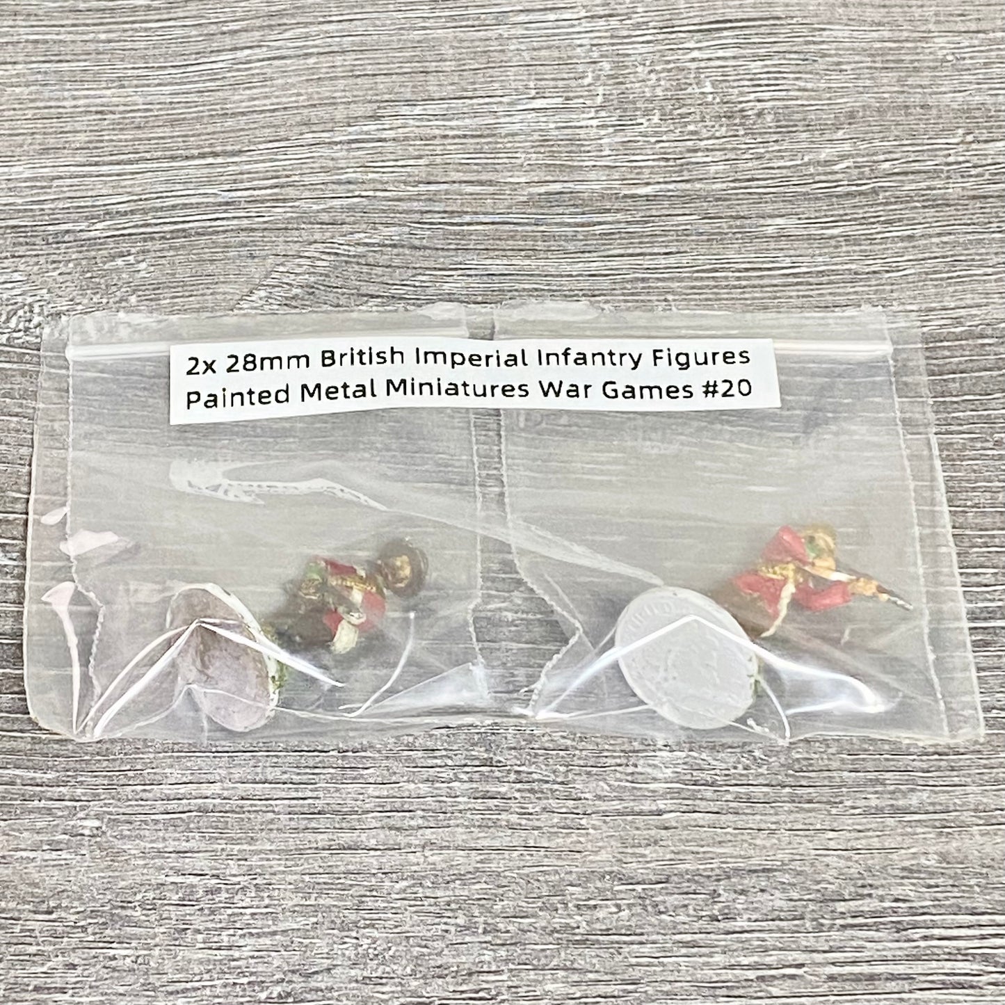 2x 28mm British Imperial Infantry Figures Painted Metal Miniatures War Games #20