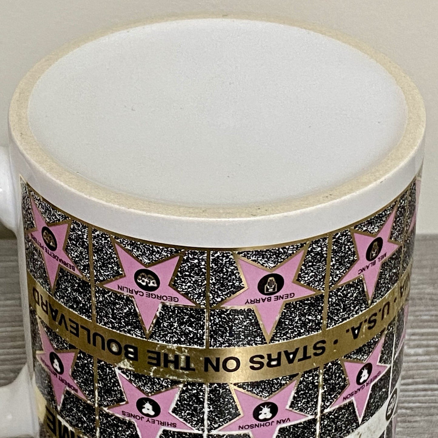 Vintage Hollywood Walk Of Fame Coffee Mug Tea Cup 1992 Famous Stars Celebrities