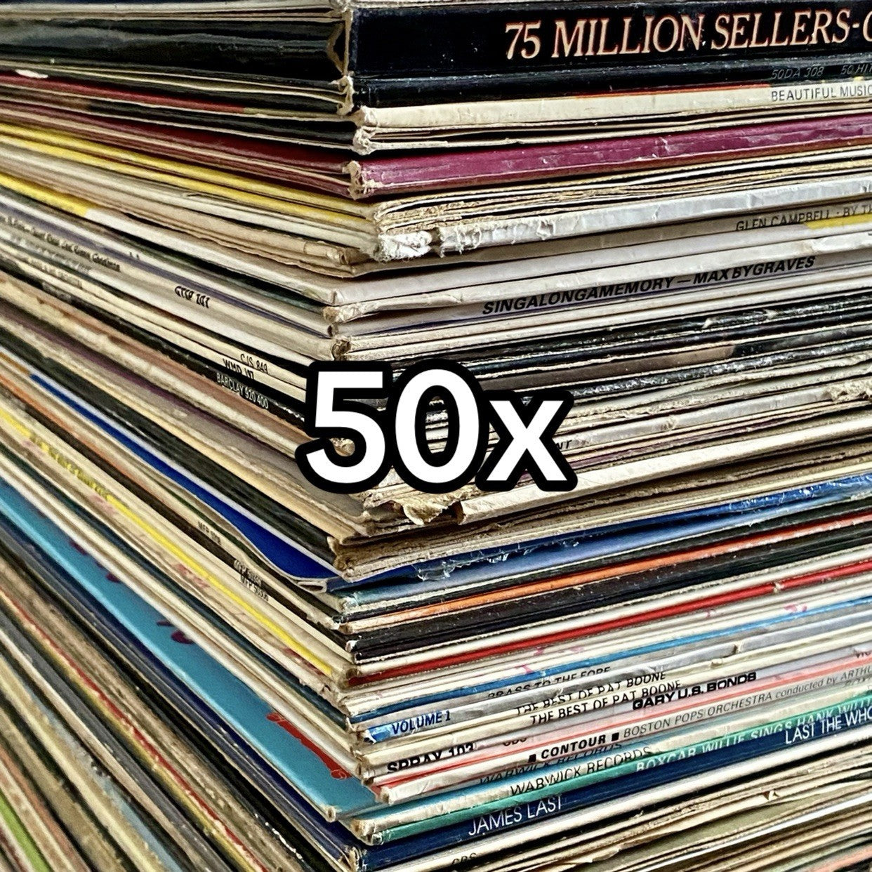 Vintage 12” LP Vinyls 50x Job Lot Bundle Mixed Genres Randomly Selected Bulk