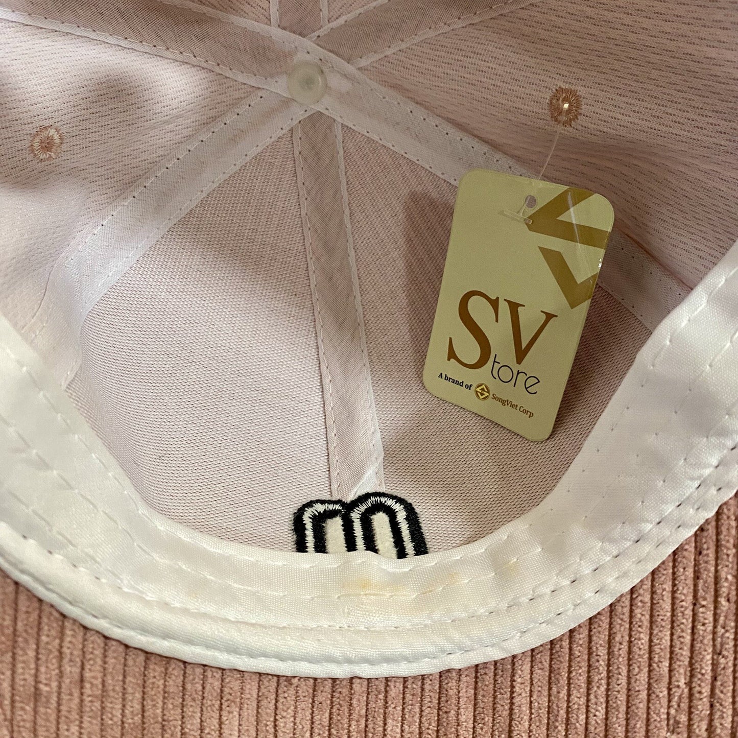 Pink Pale Brown “m” Baseball Adjustable Hat Soft Unisex Trucker Cap