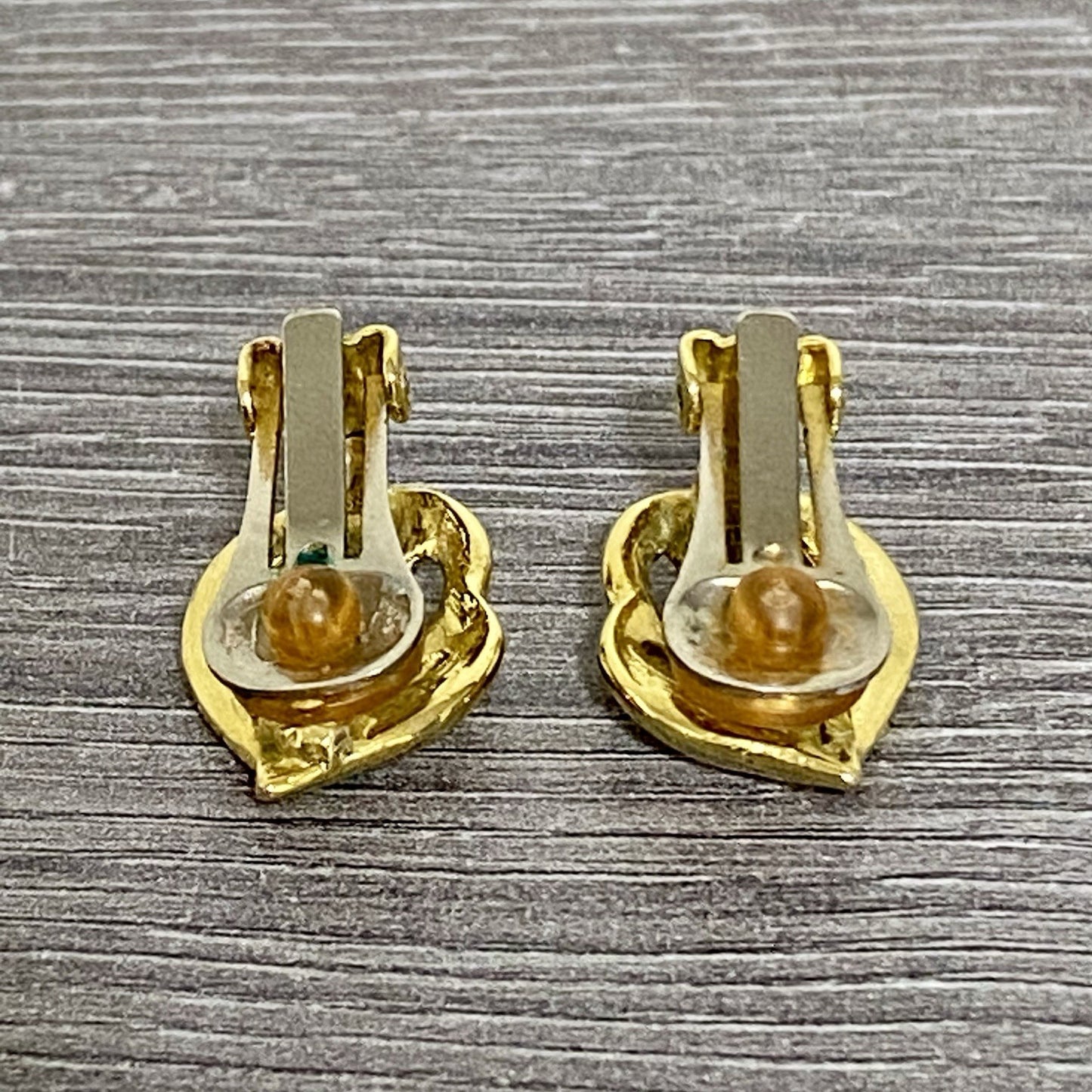 Vintage Gold Tone Clip On Earrings 80s 90s Loop Ladies Costume Jewellery Pair