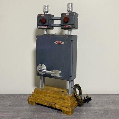 Vintage Electrical Box Steampunk Double Light Lamp Art Deco Custom Built Rare