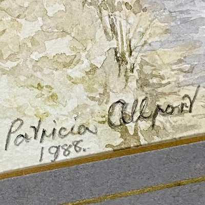 Vintage Cotton Houses Watercolour Landscape Signed Patricia Allport 1988 Framed