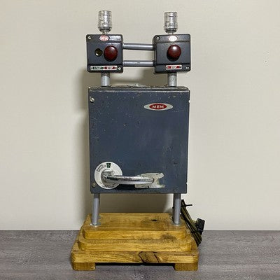 Vintage Electrical Box Steampunk Double Light Lamp Art Deco Custom Built Rare