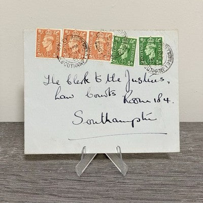 1951 GB King George VI 1/2d Green Orange Stamped Cover Netley Abbey 9 May Rare