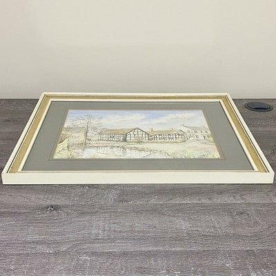 Vintage Cotton Houses Watercolour Landscape Signed Patricia Allport 1988 Framed