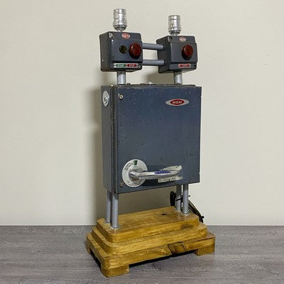 Vintage Electrical Box Steampunk Double Light Lamp Art Deco Custom Built Rare