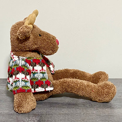 John Lewis Small Jumperjack Cozy Reindeer With Jumper Soft Plush Jellycat Collab