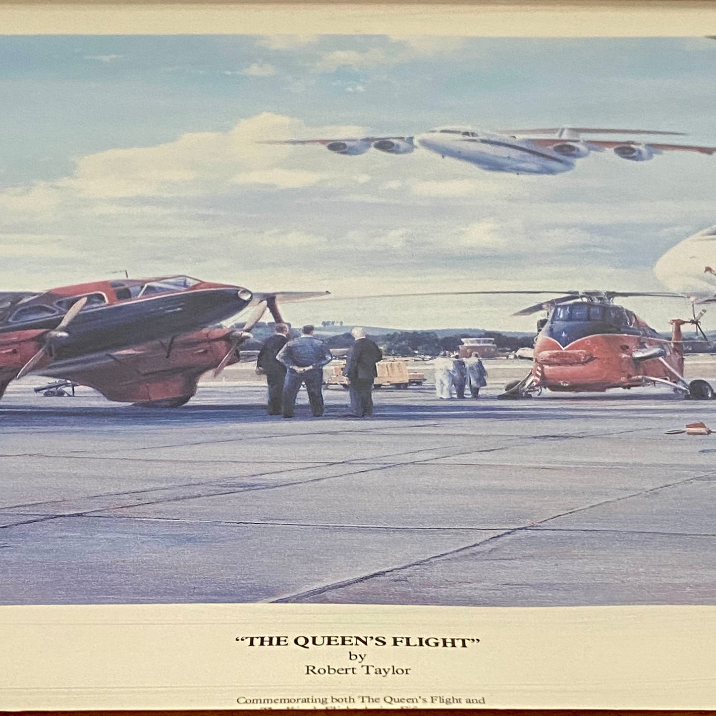 Vintage The Queen’s Flight By Robert Taylor Signed Pilots Framed WW2 Print Rare
