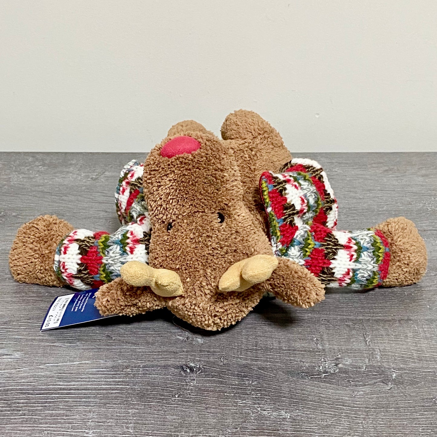 John Lewis Small Jumperjack Cozy Reindeer With Jumper Soft Plush Jellycat Collab
