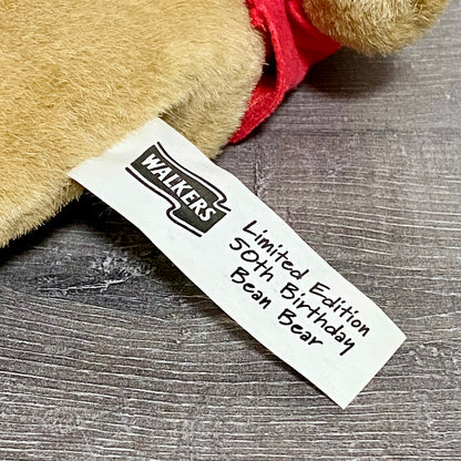 Walkers Crips Limited Edition 50th Birthday Bean Bear Soft Plush Toy Teddy Bear