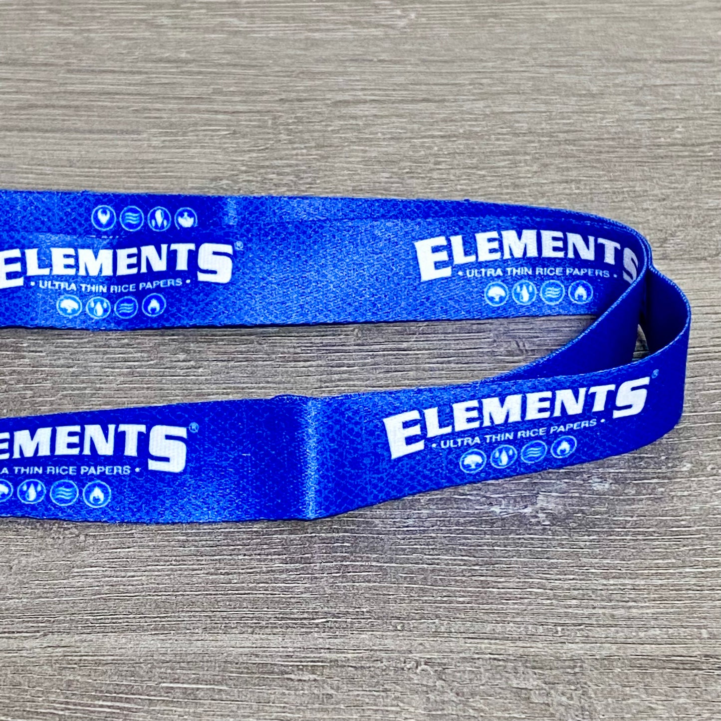 Elements Ultra Thin Rice Papers Lanyard With Snap Hook & Clip Blue Neck Strap