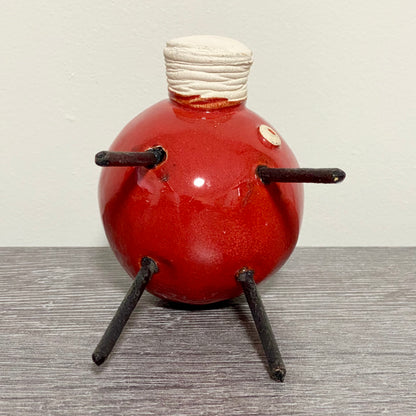 Handmade Ceramic Piglet Pig Figure With Wire Legs Designer Collectible Art Fig