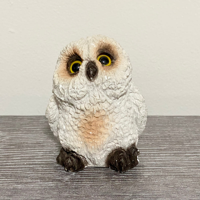 Vintage United Design Small Snowy Owl Chick Collectible Figurine Art Deco Figure