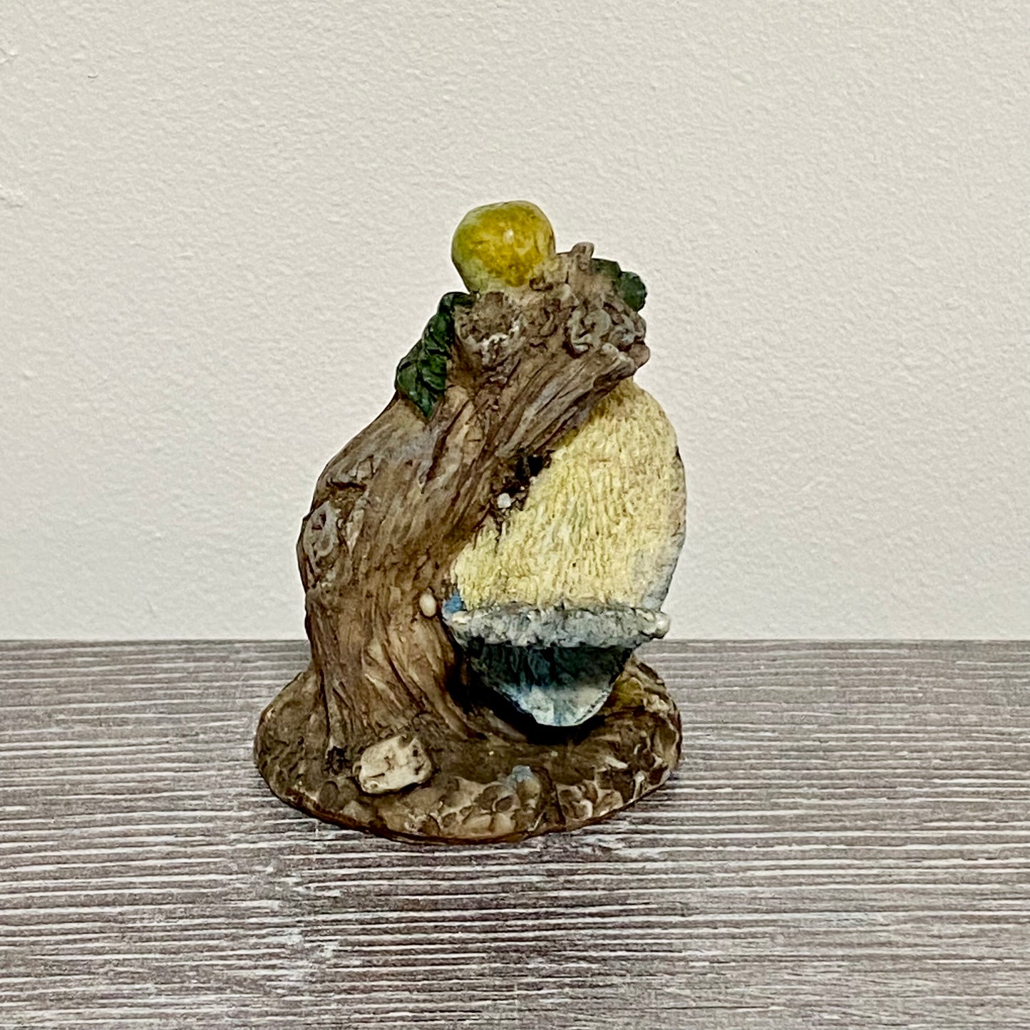 Small Ceramic Blue Tit Bird On Tree Branch Decorative Figurine Art Deco Ornament