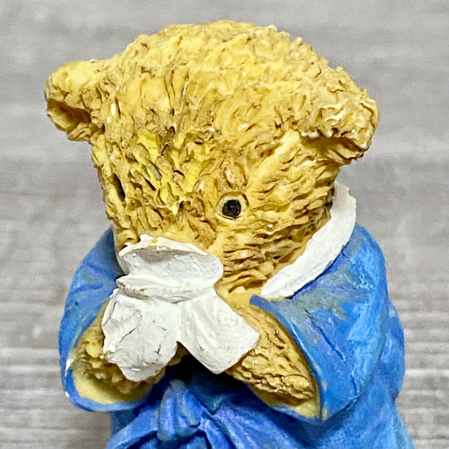 Two Small Mini Teddy Bear Ceramic Figurines Figures Garden Pot Decoration Figs