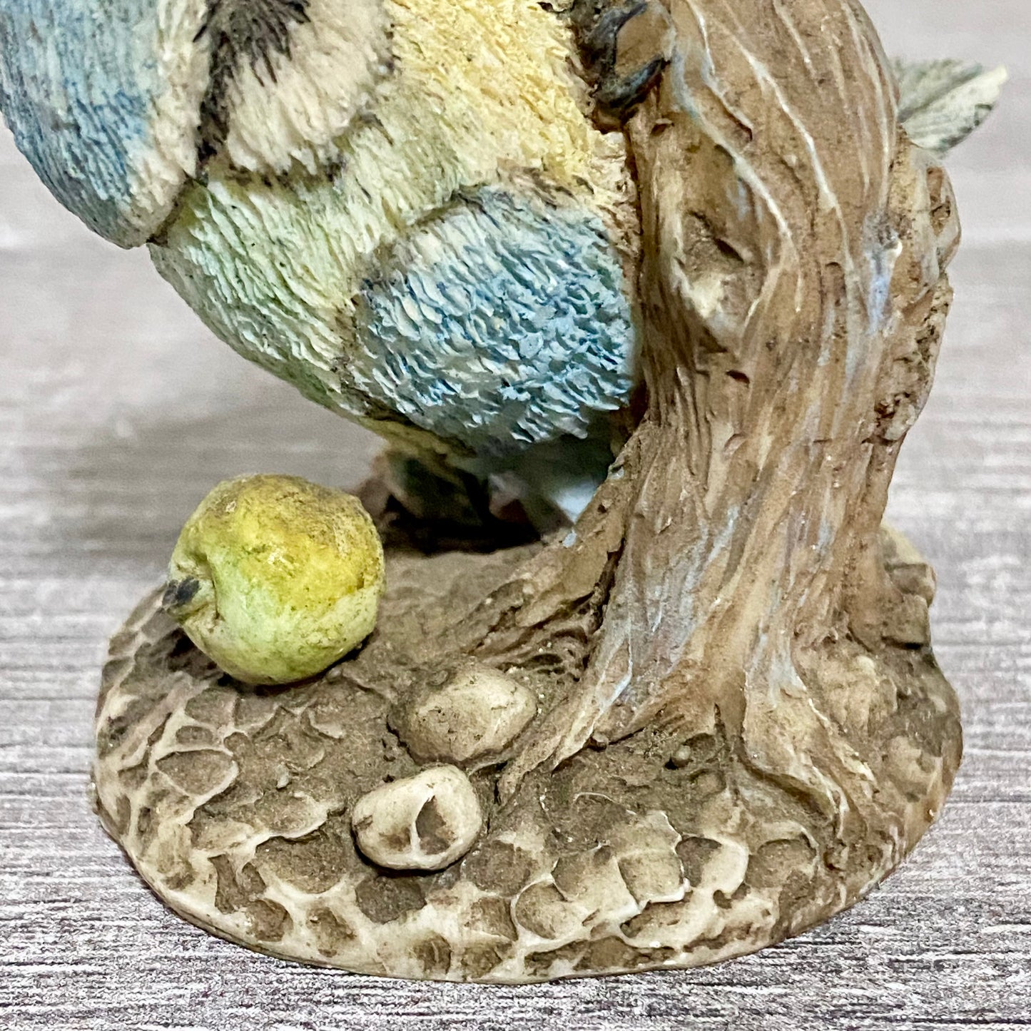 Small Ceramic Blue Tit Bird On Tree Branch Decorative Figurine Art Deco Ornament