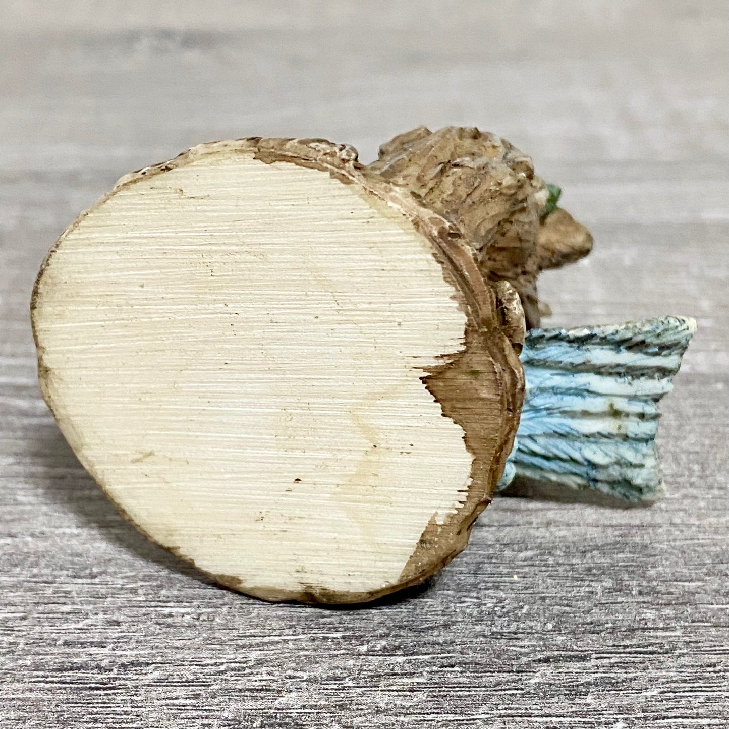 Small Ceramic Blue Tit Bird On Tree Branch Decorative Figurine Art Deco Ornament