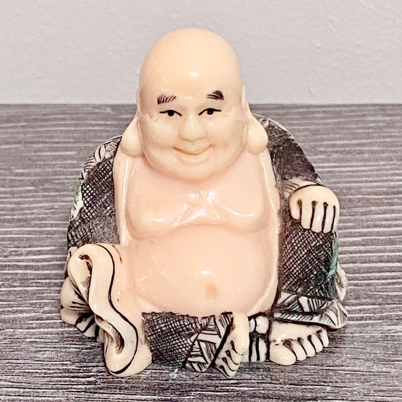 Vintage Small Mini Japanese Netsuke Carved Buddha Figure Ornament Decorative Fig