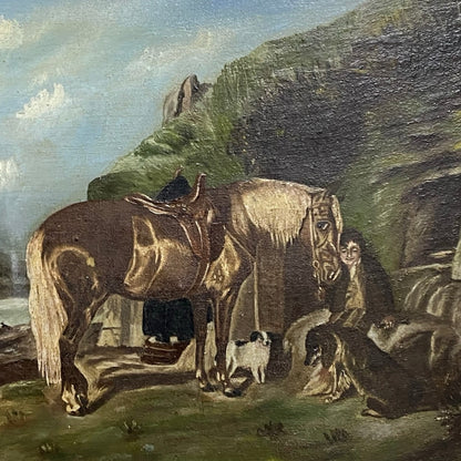 Antique 19th Century Oil On Canvas Horse Painting James Pollard Framed Very Rare