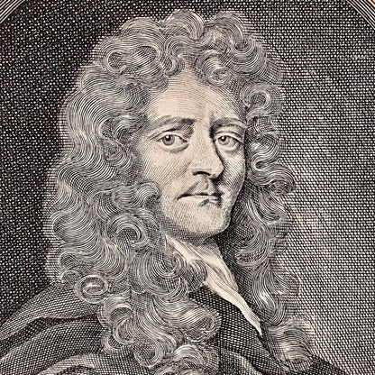 Antique Sir Paul Rycaut Portrait Engraving Wall Hanging Framed Art 1700s Rare