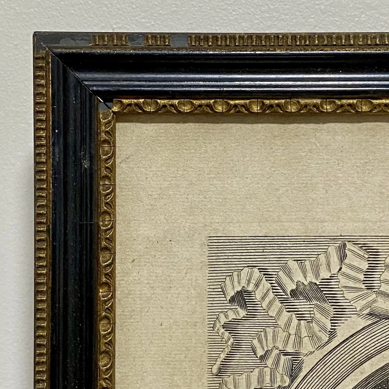 Antique Sir Paul Rycaut Portrait Engraving Wall Hanging Framed Art 1700s Rare