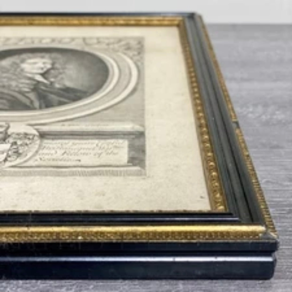 Antique Sir Paul Rycaut Portrait Engraving Wall Hanging Framed Art 1700s Rare