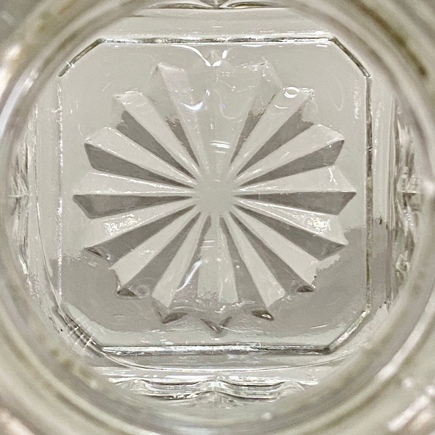 Vintage Clear Glass English Sheffield Pickle Castor Jar Waffle Art Deco Pattern