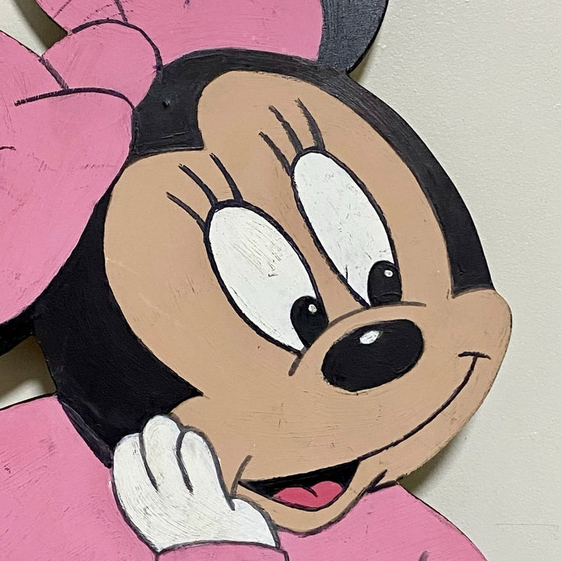 Minnie Mouse Disney Wooden Cutout Painted Wall Hanging Display Plaque Art Sign