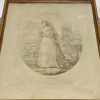 Antique Signora Storace As Clara Duenna Portrait Engraving Art Print 1790 Rare