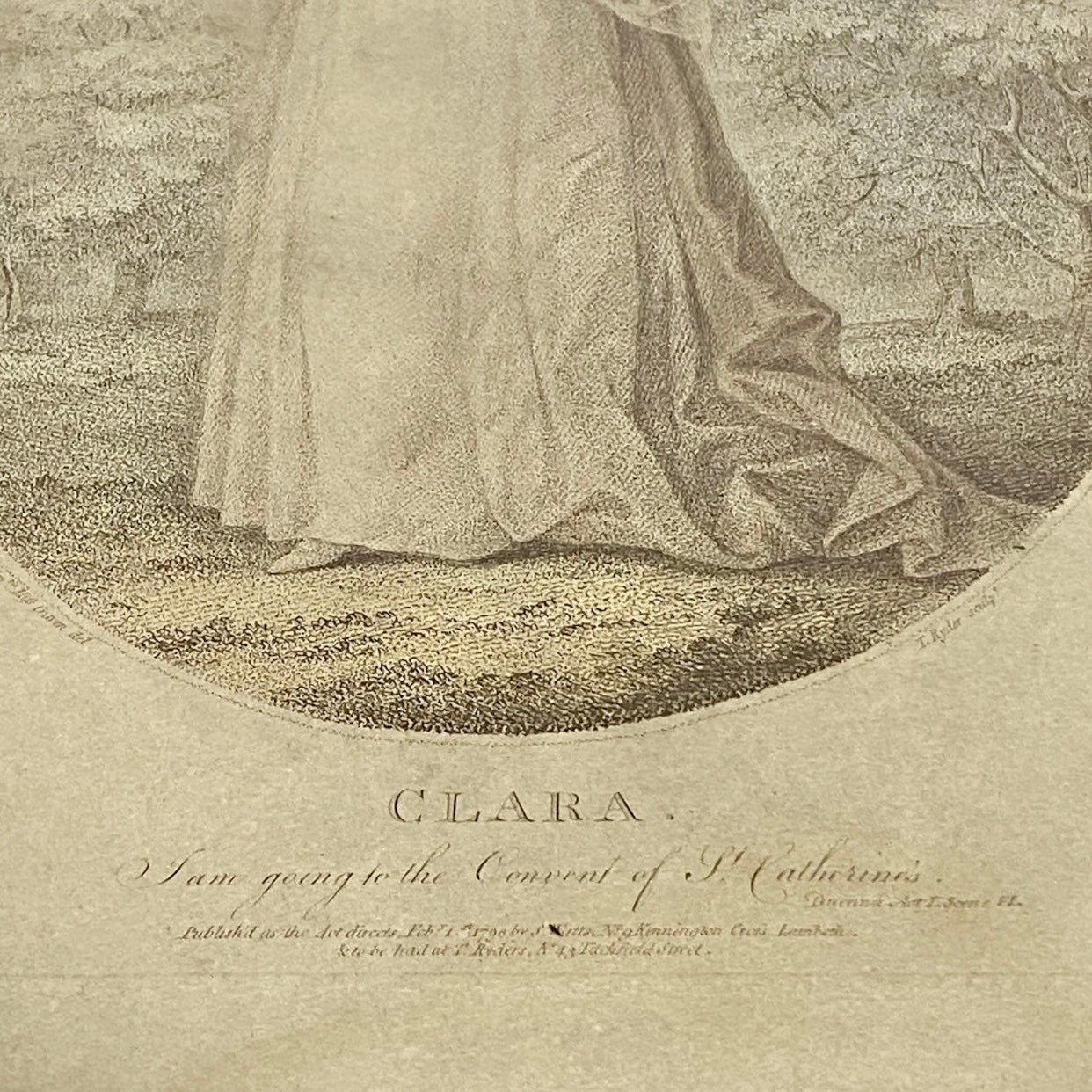 Antique Signora Storace As Clara Duenna Portrait Engraving Art Print 1790 Rare