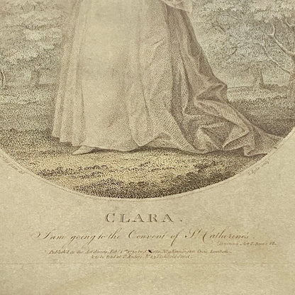 Antique Signora Storace As Clara Duenna Portrait Engraving Art Print 1790 Rare